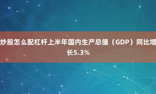 炒股怎么配杠杆上半年国内生产总值（GDP）同比增长5.3%