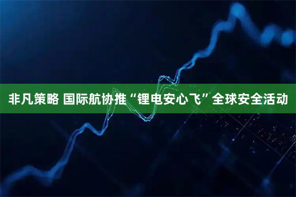 非凡策略 国际航协推“锂电安心飞”全球安全活动