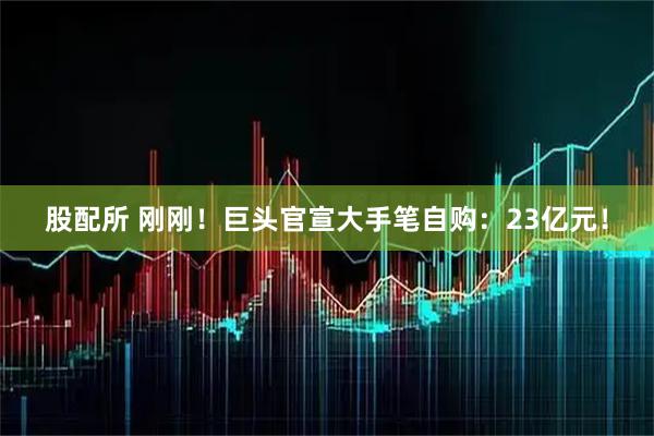 股配所 刚刚！巨头官宣大手笔自购：23亿元！